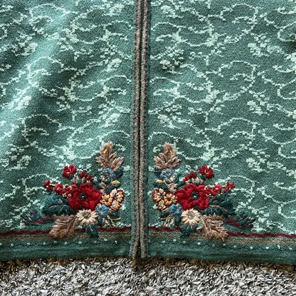 Pendleton Jacket Womens Large Green Fall Embroidered Full Zip Lined Wool Blend - Picture 4 of 7